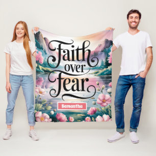Personlig Faith over Fear Christian Women Fleecefilt
