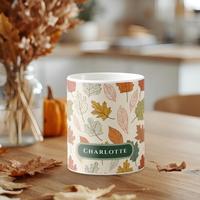 Personlig Fall Löv Namn Gift Kaffemugg (Skapare uppladdad)