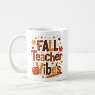 Personlig Fall Teacher Vibes Kaffemugg