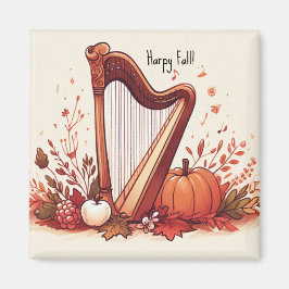 Personlig Fall Theme Harp Pumpkin Magnet