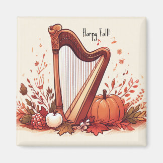 Personlig Fall Theme Harp Pumpkin Magnet