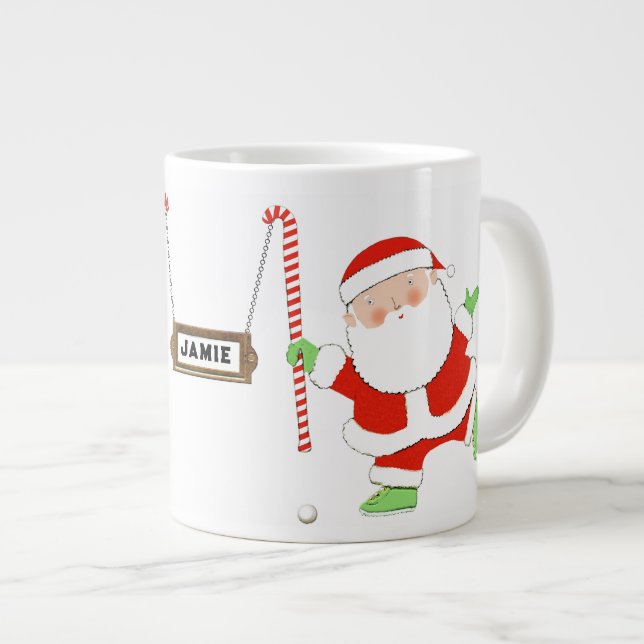 Personlig Fält Hockey Helgdag Gift Jumbo Mugg (Framsida höger)