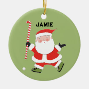 personlig fälthockeypresent julgransprydnad keramik