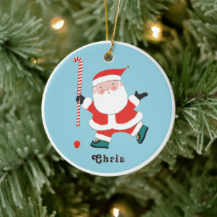 personlig fälthockeysouvenir keramisk juldekoratio julgransprydnad keramik