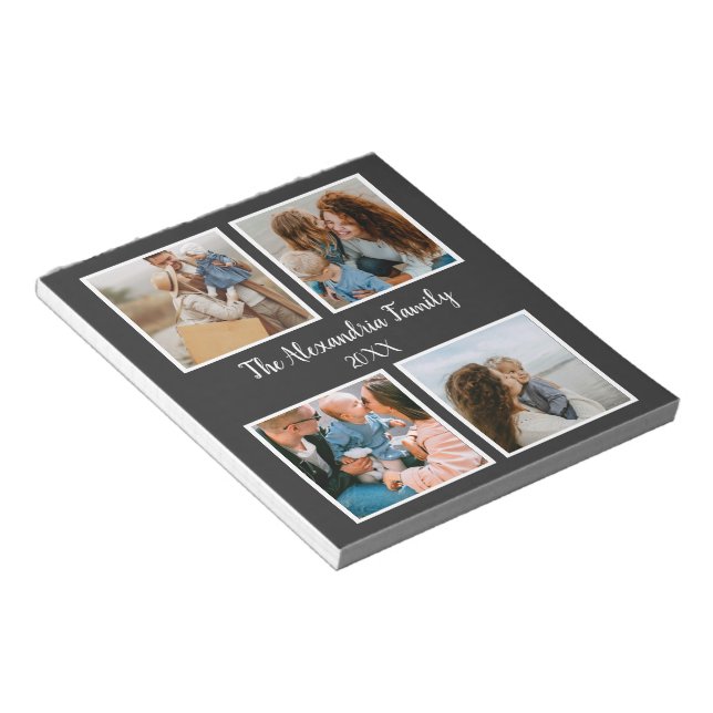 Personlig-familj 4, fotosamlingsmall anteckningsblock (Vinklad)