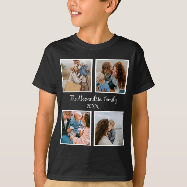 Personlig-familj 4, fotosamlingsmall t shirt (Framsida)