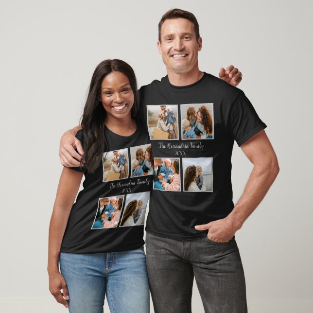 Personlig-familj 4, fotosamlingsmall t shirt (Unisex)