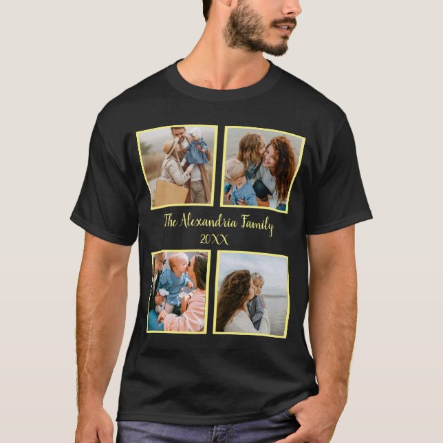 Personlig-familj 4, fotosamlingsmall t shirt (Framsida)
