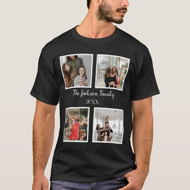 Personlig-familj 4, fotosamlingsmall t shirt (Framsida)
