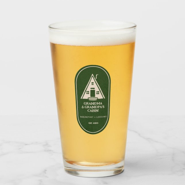 Personlig Familj A Ram A-ram Cabin Glaskopp (Framsida fylld)