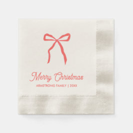Personlig Familj Jul Party Red Bow Pappersservett
