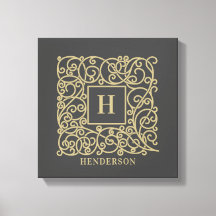 Personlig Familj Namn Guld Monogram
