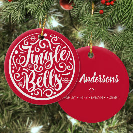 Personlig Familj Namn Jingle Klockor jul Julgransprydnad Keramik