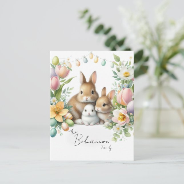 Personlig Familj namn Påsk Vykort (Stående Fram)
