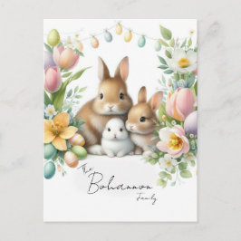Personlig Familj namn Påsk Vykort