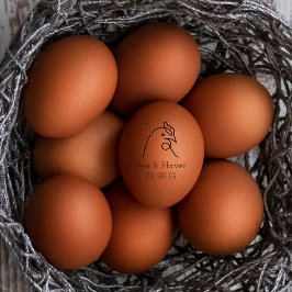 Personlig Familjeägg från gårdsägg Egg Frimärke Stämpel
