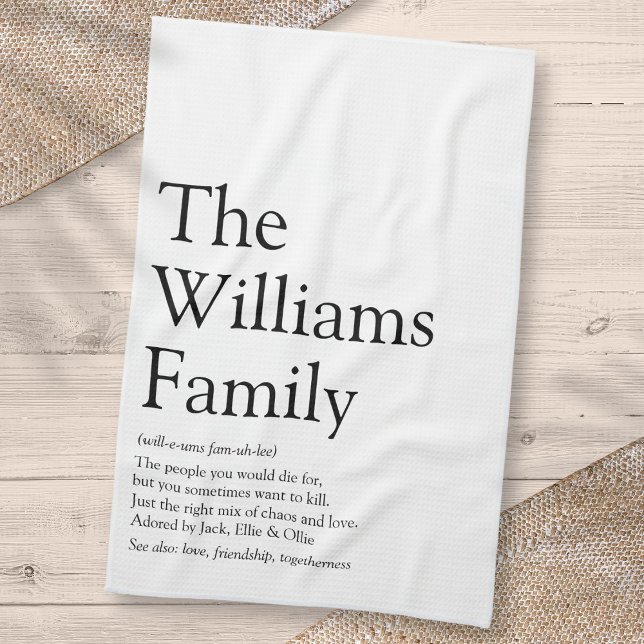 Personlig Familjedefinition Kökshandduk (Personalized Your Family Definition Kitchen Towel)