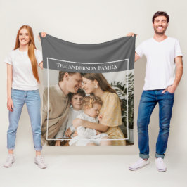 Personlig familjefoto | Anpassat familjenamn Fleecefilt