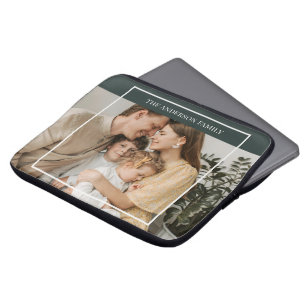 Personlig familjefoto   Anpassat familjenamn  Laptop Fodral