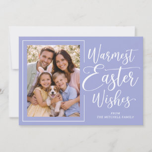 Personlig familjefoto Glad påsk Violett blå Julkort