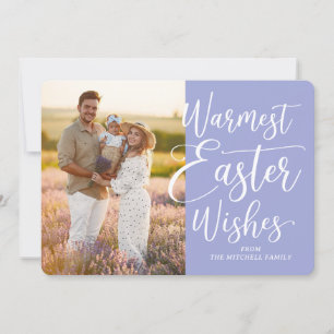 Personlig familjefoto Glad påsk Violett blå Julkort
