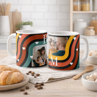 Personlig familjefoto kaffemugg – Retrodesign