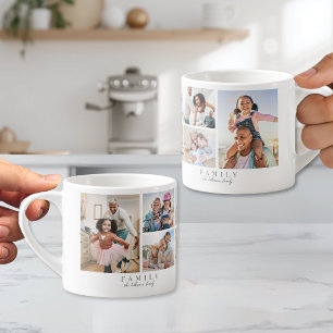 Personlig familjefoto med namn espressomugg