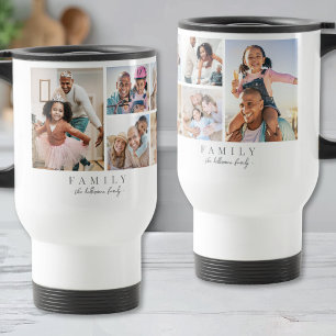 Personlig familjefoto med namn resemugg