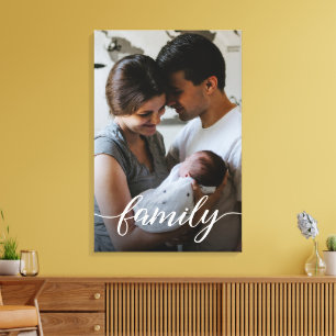 Personlig familjefoto modernt manus canvastryck