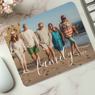 Personlig familjefoto och text musmatta