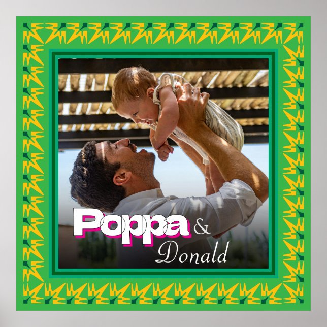 Personlig familjefoto – Pappa med dotter-son Poster (Framsidan)