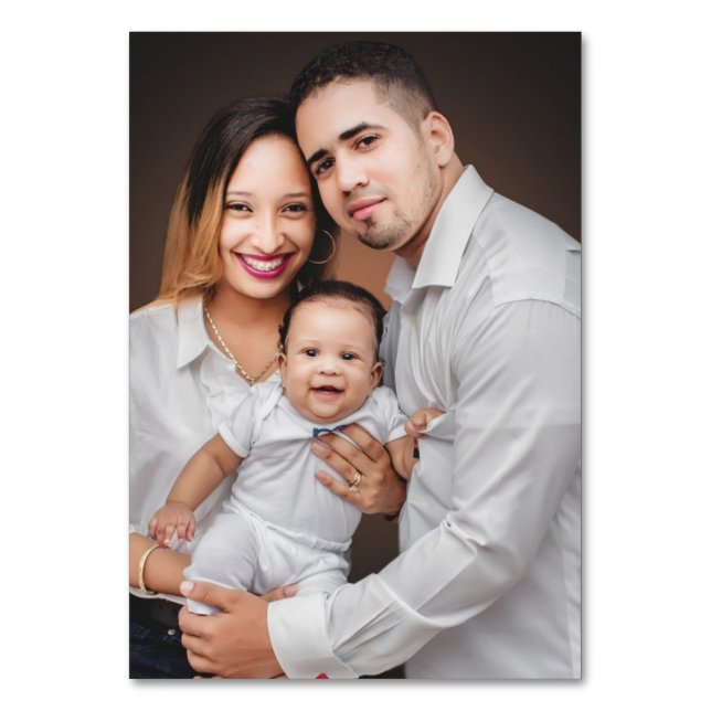 Personlig familjefoto specialdesignad  bordsnummer (Framsidan)
