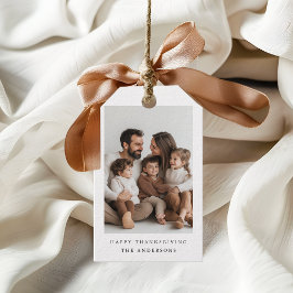 Personlig Familjefoto tack till Thanksgiving Presentetikett