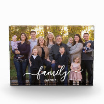 Personlig familjefoto textskript Foto Block