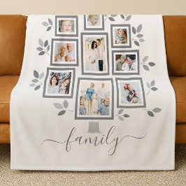 Personlig familjefoto träd flanellfilt fleecefilt
