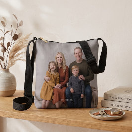 Personlig familjefoto tvärbäddatote axelväska