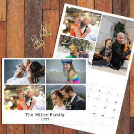 Personlig familjefotocollage 2027 kalender 