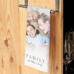 Personlig familjefotocollage kökshandduk<br><div class="desc">Personlig Familjenamn 7-Foto Collage Kökshandduk.</div>