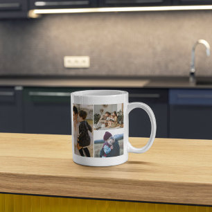 Personlig familjefotogåva med elegant initial kaffemugg