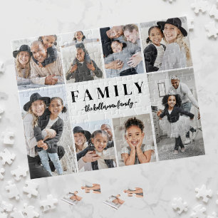 Personlig familjefotokollage pussel