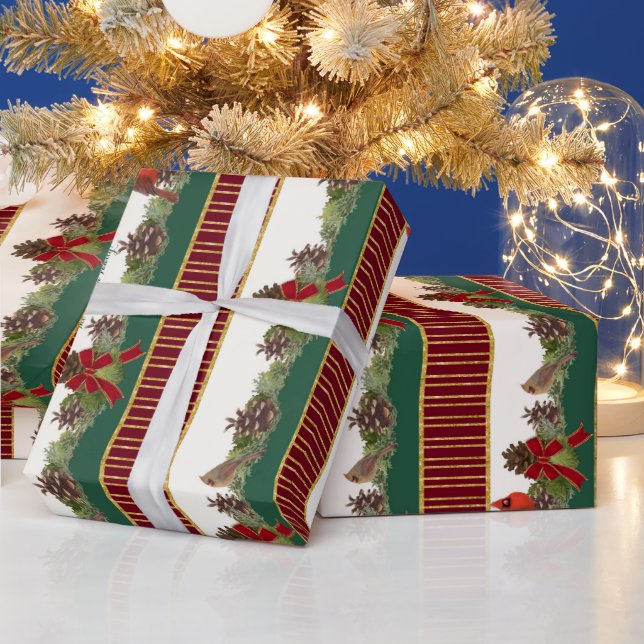 Personlig Familjejulkardinal Gräs Cone Presentpapper (Helgdagar)