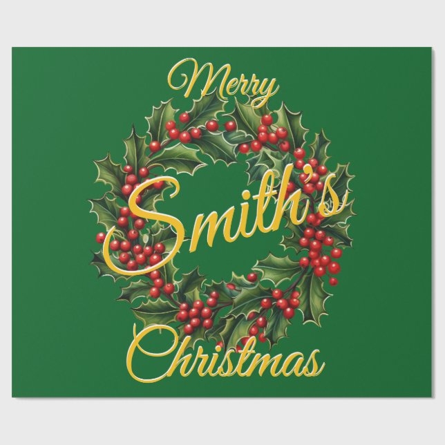 Personlig Familjejulträdgård Presentpapper (Platt)