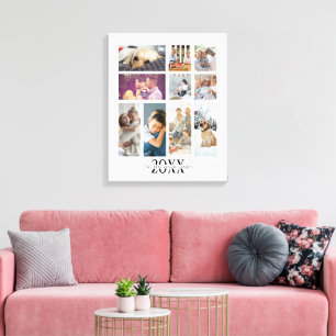 Personlig familjekollage med 10 bilder och text
