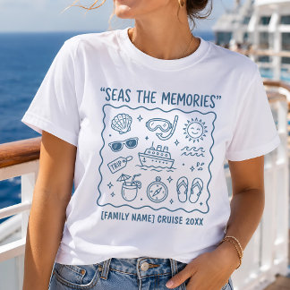 Personlig familjekryssningsferie-doodle t shirt