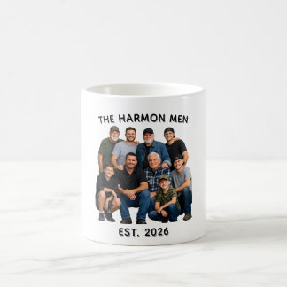 Personlig familjemansfoto, namn & år anpassad kaffemugg