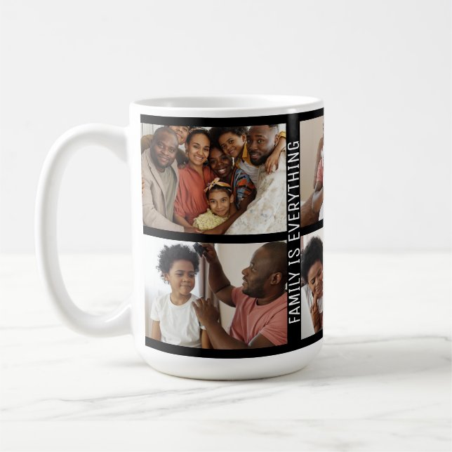 Personlig-familjen är Allt 6-fotokollage Kaffemugg (Vänster)