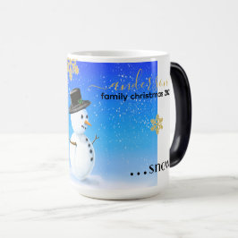 Personlig-familjen Jul mugg med snögubbe