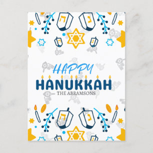 Personlig-familjen Namn Lycklig Hanukkah Helg Vykort