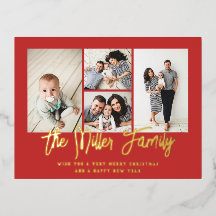 Personlig familjenamn 4 fotokollage