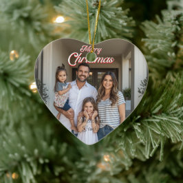 Personlig familjenamn & foto jul julgransprydnad keramik